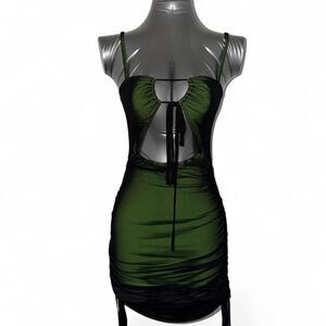 Unbranded Women's Green and Black Dress